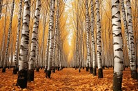 Autumn birch landscape outdoors. 