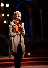 Muslim woman, public speaking. 