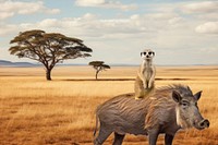 Warthog & Meerkat animal wildlife nature remix