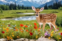 Baby deer animal wildlife nature remix