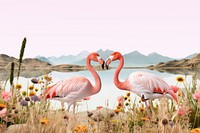 Caribbean flamingo animal bird nature remix