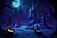 Halloween background night cartoon horror. 