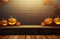 Halloween background pumpkin wood anthropomorphic. AI generated Image by rawpixel.