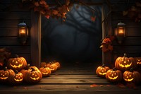 Halloween background pumpkin light wood. AI generated Image by rawpixel.