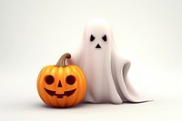 Cute ghost halloween pumpkin cartoon. 