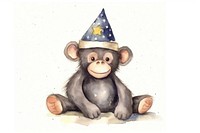 Chimpanzee wear hat mammal animal monkey. AI generated Image by rawpixel.
