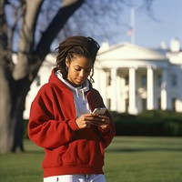 Woman using smartphone. 