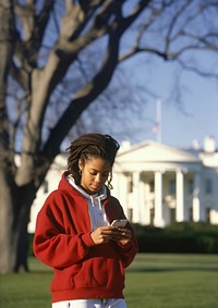 Woman using smartphone. 