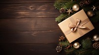 Christmas backgrounds, wooden table. AI generated Image by rawpixel.