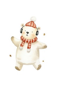 Christmas animal snowman cartoon white. AI generated Image by rawpixel.
