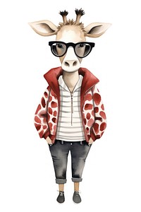 Fashion animal glasses cartoon white background. 