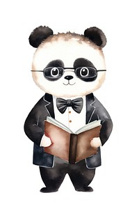 Panda cartoon cute white background. 