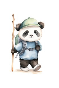 Panda cartoon cute white background. 