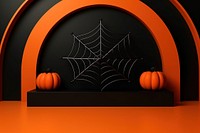 Spider web border halloween jack-o'-lantern celebration. 