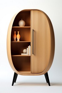 Oval cabinet furniture sideboard bookshelf. AI generated Image by rawpixel.