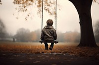 Sitting playground outdoors swing. 