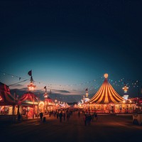 Festival carousel architecture illuminated. 