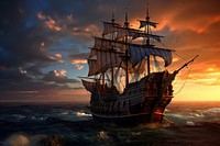 Pirate ship sailboat outdoors vehicle