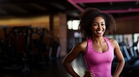 Black women in sportwears with happiness face.  