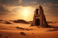 Desert ancient temple outdoors nature sky. 