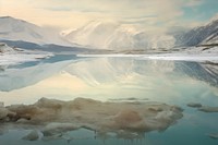 Frozen lakes landscape mountain outdoors. 