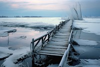 Frozen lakes landscape outdoors nature. AI generated Image by rawpixel.