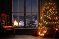 Christmas night window light anticipation
