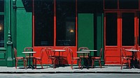 Cafe restaurant front tables. 