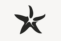 Starfish logo symbol echinoderm. AI generated Image by rawpixel.