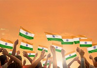 Flag of India orange background