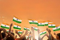 Flag of India orange background