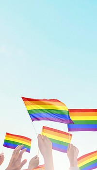 LGBTQ flag blue background, Instagram story size