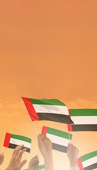 UAE flag orange background, Instagram story size
