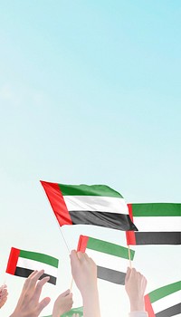 UAE flag blue background, Instagram story size