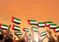 UAE flag orange background