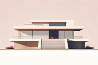 House modern construction minimalistic architecture building staircase.