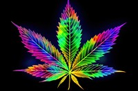 Neon cannabis leaf pattern purple plant.