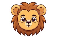 A lion face mammal animal white background. 