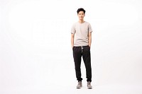 Skinny men standing t-shirt sleeve. AI generated Image by rawpixel.