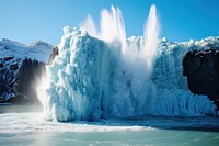 Calving glacier waterfall mountain outdoors. AI generated Image by rawpixel.