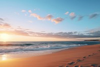 Sunset beach wallpaper sky outdoors horizon. AI generated Image by rawpixel.