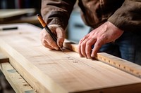 Marking a measurement carpenter adult hand. AI generated Image by rawpixel.