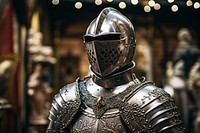 Medieval knight helmet armor representation. 