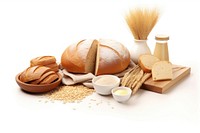 A Carbohydrate food source bread white background ingredient. AI generated Image by rawpixel.
