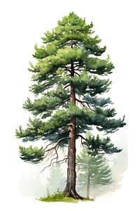A lush pine tree plant fir white background. AI generated Image by rawpixel.