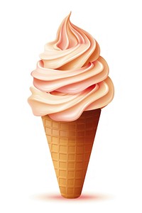 Fancy ice cream cone dessert food white background. AI generated Image by rawpixel.