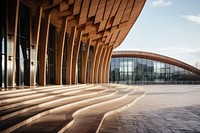 Building wood architecture reflection. 