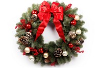 Christmas wreath white background illuminated celebration.