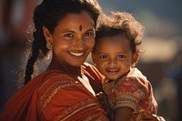 Woman holding adorable baby portrait female adult. 