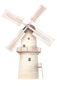 Windmill outdoors white background architecture. AI generated Image by rawpixel.